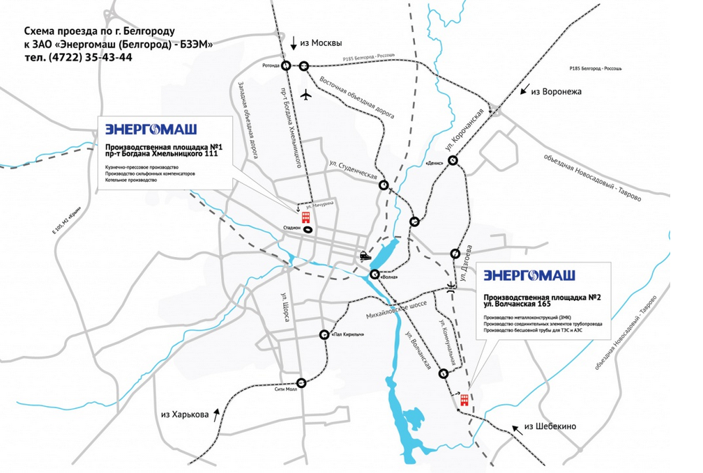 Разработка сайта Энергомаш Металлоконструкции - карта проезда